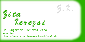 zita kerezsi business card